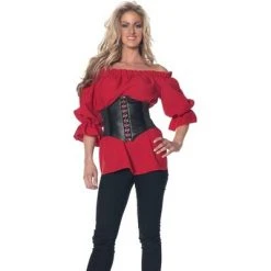 Underwraps Costumes Renaissance Adult Costume Red Blouse 10 Underwraps Costumes Renaissance Adult Costume Red Blouse -Adult Halloween Costumes Shop unnamed file 1492