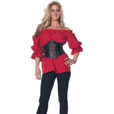 Underwraps Costumes Renaissance Adult Costume Red Blouse 8 Underwraps Costumes Renaissance Adult Costume Red Blouse - Image 6