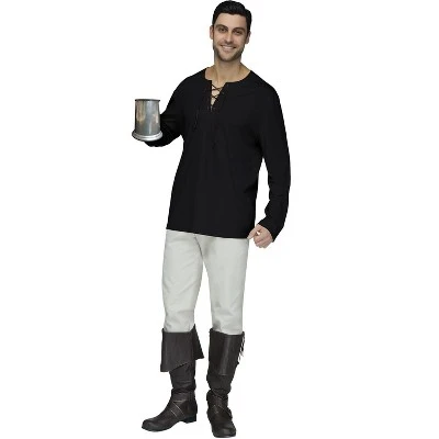 Fun World Peasant Shirt Adult Costume (Black) 4 Fun World Peasant Shirt Adult Costume (Black) - Image 2
