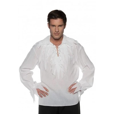 Underwraps Costumes Tattered Pirate Shirt White Adult Costume 4 Underwraps Costumes Tattered Pirate Shirt White Adult Costume - Image 2
