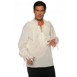 Underwraps Costumes Tattered Pirate Shirt Cream Adult Costume