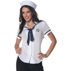 Underwraps Costumes Sailor Fitted Shirt Adult Costume