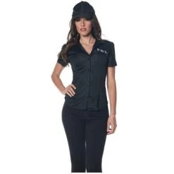 Underwraps Costumes FBI Women's Fitted Costume Shirt