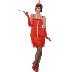 Smiffy's Smiffy Short Flapper Dress Adult Costume (Red) -Adult Halloween Costumes Shop unnamed file 2467