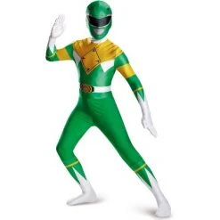 Power Rangers Mighty Morphin Green Ranger Bodysuit Tween/Adult Costume