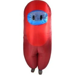 Studio Halloween Amongst Us Imposter Sus Crewmate Inflatable Adult Costume Red | Standard