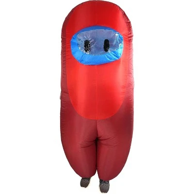 Studio Halloween Amongst Us Imposter Sus Crewmate Inflatable Adult Costume Red | Standard 3 Studio Halloween Amongst Us Imposter Sus Crewmate Inflatable Adult Costume Red | Standard