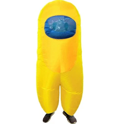 Studio Halloween Amongst Us Imposter Sus Crewmate Inflatable Adult Costume Yellow | Standard 3 Studio Halloween Amongst Us Imposter Sus Crewmate Inflatable Adult Costume Yellow | Standard