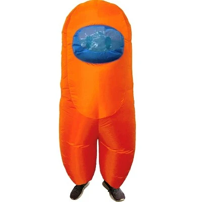 Studio Halloween Amongst Us Imposter Sus Crewmate Inflatable Adult Costume Orange | Standard 3 Studio Halloween Amongst Us Imposter Sus Crewmate Inflatable Adult Costume Orange | Standard