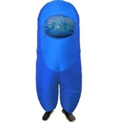 Studio Halloween Amongst Us Imposter Sus Crewmate Inflatable Adult Costume Blue | Standard