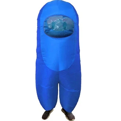 Studio Halloween Amongst Us Imposter Sus Crewmate Inflatable Adult Costume Blue | Standard 3 Studio Halloween Amongst Us Imposter Sus Crewmate Inflatable Adult Costume Blue | Standard