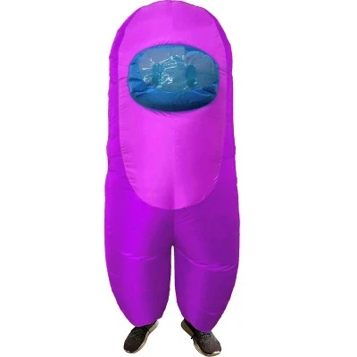 Studio Halloween Amongst Us Imposter Sus Crewmate Inflatable Adult Costume Purple | Standard 3 Studio Halloween Amongst Us Imposter Sus Crewmate Inflatable Adult Costume Purple | Standard