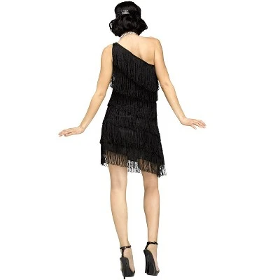 Fun World Shimmery Flapper Adult Costume (Black) 3 Fun World Shimmery Flapper Adult Costume (Black)