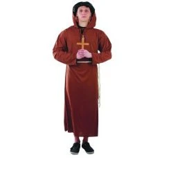 Northlight Brown Monk's Hooded Robe Teen Halloween Costume - Medium