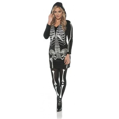 Underwraps Costumes Women's Skeletal Hoodie Dress Costume 4 Underwraps Costumes Women's Skeletal Hoodie Dress Costume - Image 2