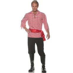 Underwraps Costumes Striped Pirate Adult Costume (Red) 7 Underwraps Costumes Striped Pirate Adult Costume (Red) -Adult Halloween Costumes Shop unnamed file 354