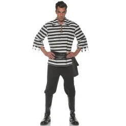 Underwraps Costumes Striped Pirate Adult Costume (Black)