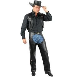 Charades Costumes Charades Men'S Chaps & Vest-Leather Costume