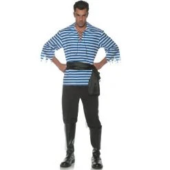 Underwraps Costumes Striped Pirate Adult Costume (Blue) 7 Underwraps Costumes Striped Pirate Adult Costume (Blue) -Adult Halloween Costumes Shop unnamed file 383