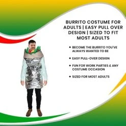 Toynk Orion Costumes Burrito Costume For Adults | Easy Pull Over Design | Sized To Fit Most Adults