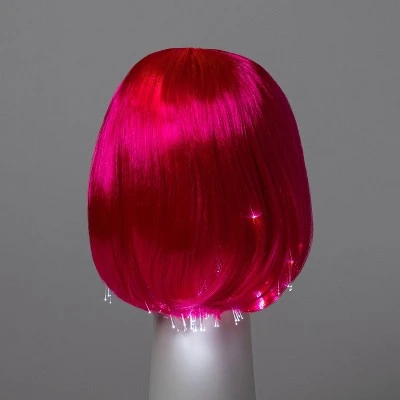Hyde & EEK! Boutique Adult Premium Light Up Hot Pink Bob Halloween Costume Wig - Hyde & EEK! Boutique™ 3 Hyde & EEK! Boutique Adult Premium Light Up Hot Pink Bob Halloween Costume Wig - Hyde & EEK! Boutique™ - Image 2